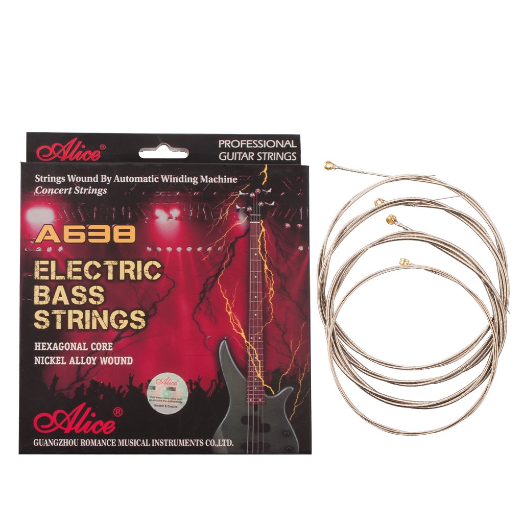 Alices Electric Bass Strings A638(4)-M Nickel Alloy Wound Strings 0.045-0.105 Inch For Electric Bass