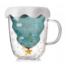 Cute Christmas Tree Double Glass Coffee Cup