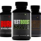 3 Pack Test Boost Max & Burn Evolved & Turmeric Black Muscles Build Fat Loss New