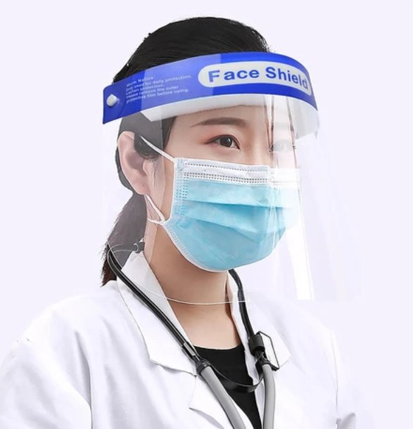 6x Safety Full Face Shield Clear Guard Protector Mask Anti-Fog + Elastic Head Band