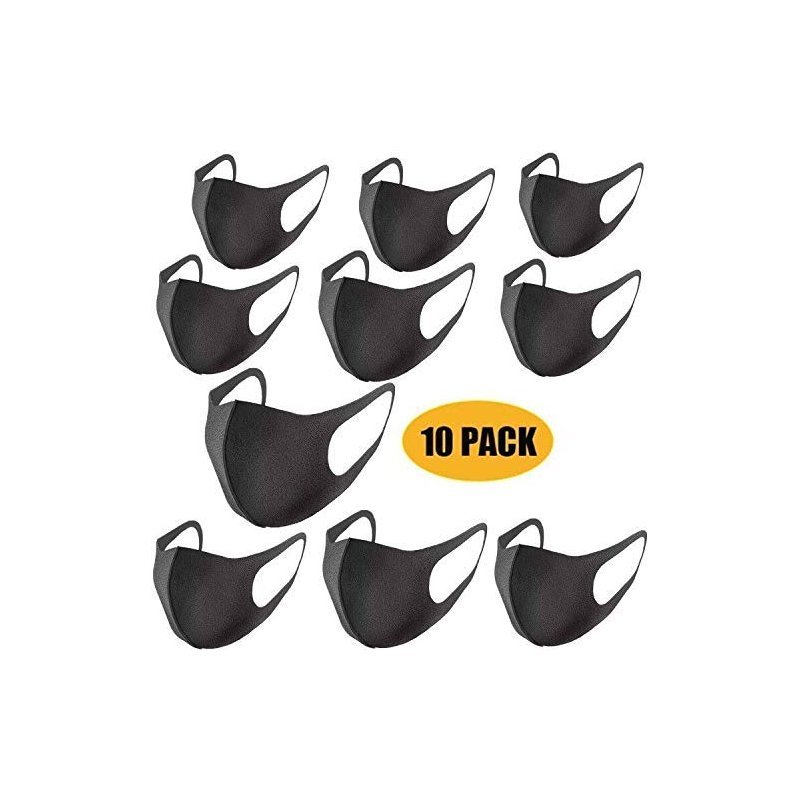 10pcs Thin Face Sponge Mask Washable Breathable Reusable Windproof Dust-Resistant black_10PCS