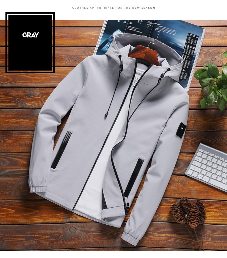 2020 New Brand Jacket Men Zipper Winter Spring Autumn Casual Solid Hooded Jackets  Fit High Quality