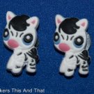 Set of 2 Littlest Pet Shop Baby Zebra Croc Shoe Charms