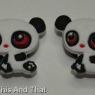 Set of 2 Littlest Pet Shop Panda Croc Shoe Charms