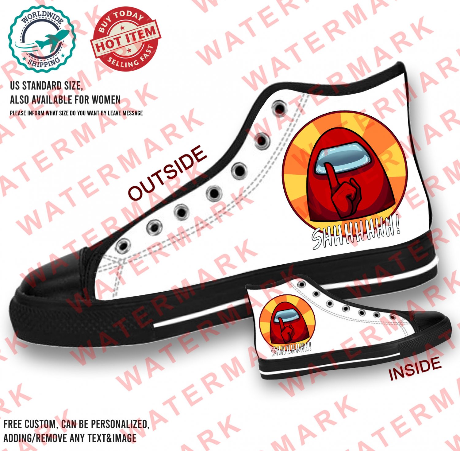 5 among us impostor game shoes