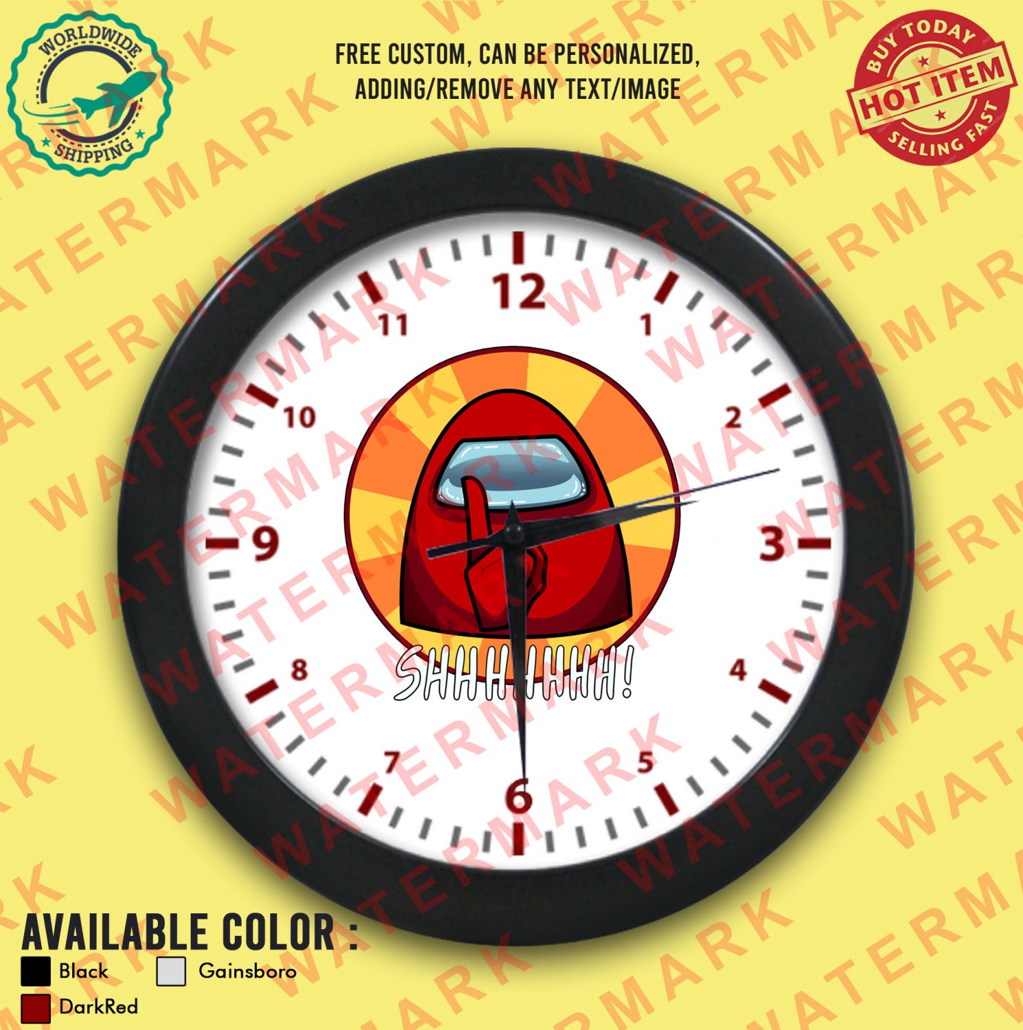 5 among us impostor game wall clocks