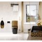 Black  Luxury TOILET DESIGN MODEL WITH GOLD FLOWERS WC