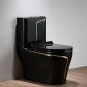 BLACK LUXURY TOILET DESIGN MODEL WITH GOLD LINE - WC