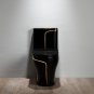 BLACK LUXURY TOILET DESIGN MODEL WITH GOLD LINE - WC