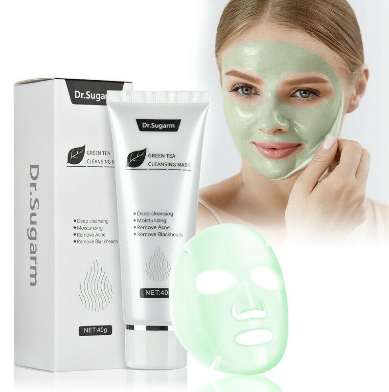 Dr Sugarm Green Tea Face Mask Deep Cleansing Acne Blackhead Removal Mask