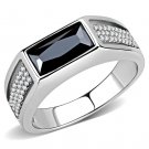 MEN'S  Stainless Steel Triple A Grade Black Diamond CZ Ring