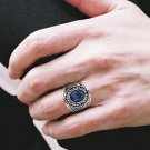 Anillo De Camionero Plateado De Acero Inoxidable Para HOMBRE En AZUL Montana Anillo De Camionero Plateado De Acero Inoxidable Para HOMBRE En AZUL Montana