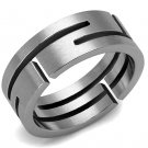 Men's High Polished Minimalist Engraved Ring - Stainless Steel