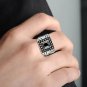MEN'S  Stainless Steel Triple AAA Grade CZ Ring in Jet
