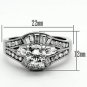 Women's Highly Polished Statement Ring w/ Simulated Cubic Zirconia Stones