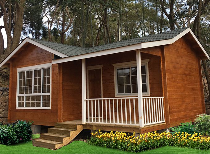 one floor wooden house prefab cabin timber frame house