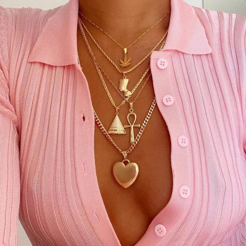 Gold / Sliver Chain Necklace Beach Dress Cover Up