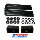 For Tacoma 6-Lug, Tundra 3" Rear Lift Steel Blocks + Extra Long 12" U Bolts 2WD