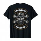 Biker Lives Matter Motorcycle Quotes With Skull Tee Shirt