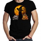 Beautiful Halloween Black Cat With Witch Hat Full Moon Cat T-Shirt