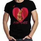 Bengal Cat With Heart For Cats Cat Love Kitten T-Shirt