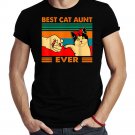 Best Cat Aunt Ever Women Vintage Bump Fit Mothers Day T-Shirt