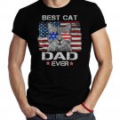 Best Cat Dad Ever American Flag Patriotic 4th Of July Cat T-Shirt