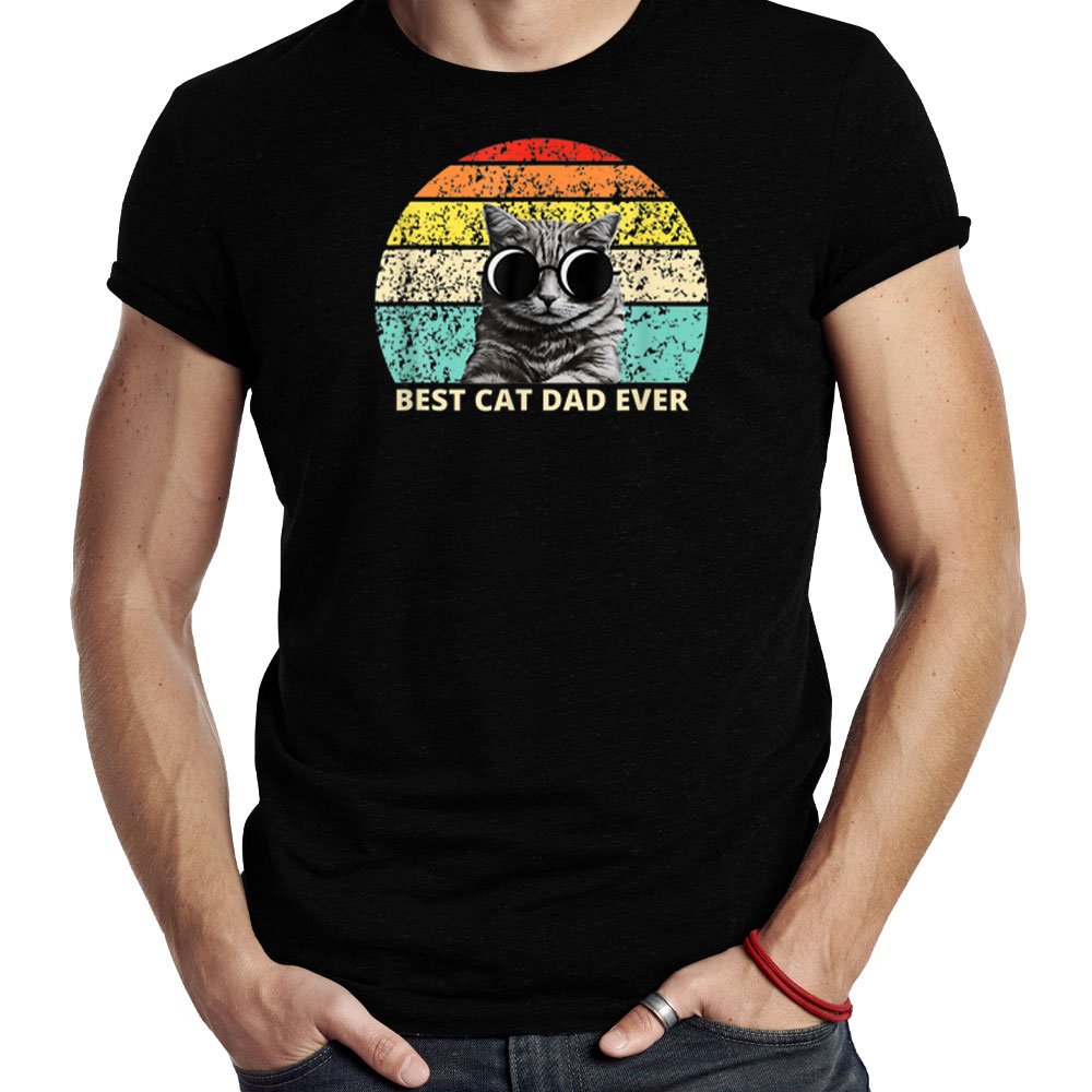 Best Cat Dad Ever Bump Fit Father S Day Gift Daddy For Men T-Shirt