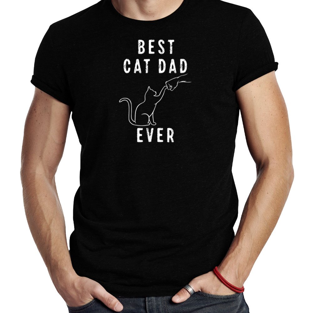Best Cat Dad Ever Cat Daddy Paw Fist Bump Meow Cat TShirt