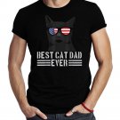 Best Cat Dad Ever Funny Cat Lover American Flag Patriotic T-Shirt