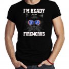 Black Cat 4h Of July Patriotic Usa Flag Funny Cat Fireworks Shirt