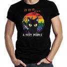 Black Cat 6 Feet People In Halloween 232 Cat Lover Shirt