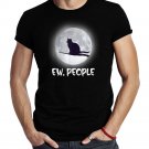 Black Cat Funny Womens Ew People Meowy Cat Lovers Gif Shirt