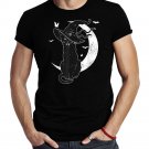 Black Cat Halloween Costume Scary Witch Hat Moon Cat Lover Shirt