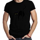 Black Cat Lazy Halloween Costume Scary Creepy Kitten Shirt