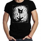 Black Cat Lazy Halloween Costume Scary Creepy Shirt