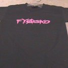 Ladies Urban Outfitters FYASKO Black/Pink T-Shirt S