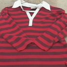 Ladies OLD NAVY Red & Purple Striped 3/4 Sleeve Top S