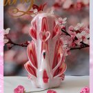 Handmade carved candles, Home decor art design swan, Carved candles colourful gift