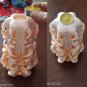 Carved candles decor, Handmade home decor gift, Wedding baptism colourful handcrafted art design set