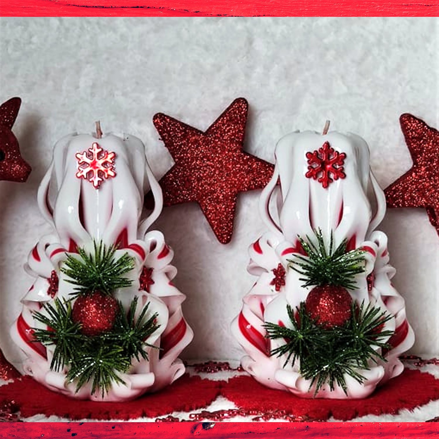 Carved candles christmas gift, Handmade carved candle, Art design set