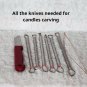 Materials for making carved candles 8 colours 100gr each 5molds 100m Cotton Wick