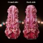 Carved Candles Home Decor Handmade Art Design Gift Handcarved Pink Red 10 Inch
