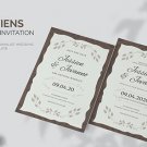 Browiens Wedding Invitation templates AI PSD EPS formats