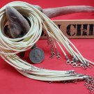 White Braided Imitation Leather Rope Necklace Cord