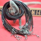 Brown Braided Imitation Leather Rope Necklace Cord