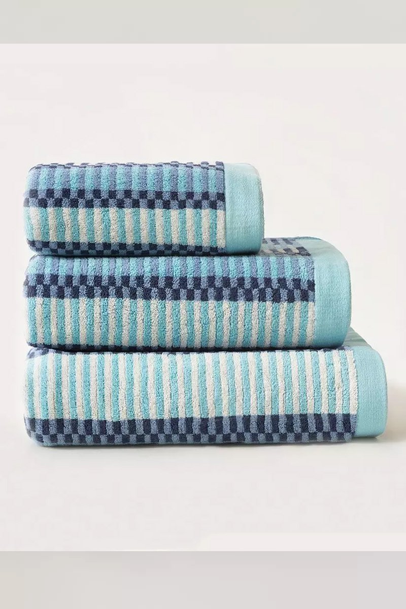 BLUE AND LIGHT BLUE JACQUARD TOWEL 100% COTTON TOWELS HIGH QUALITY HAND ...