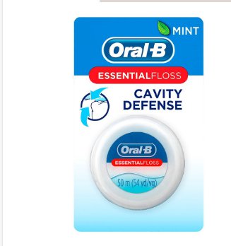 Oral-B EssentialFloss Dental Floss, Cavity Defense, Waxed Mint, 54.0 yd