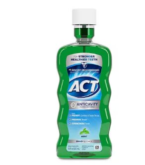 ACT Anticavity Fluoride Mouthwash, Triple Action Mint (Packaging May Vary), 18.0 fl oz