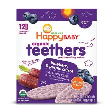 Happy Baby Organics Gluten Free Gentle Teething Wafers Blueberry Purple Carrot Blueberry & Purple